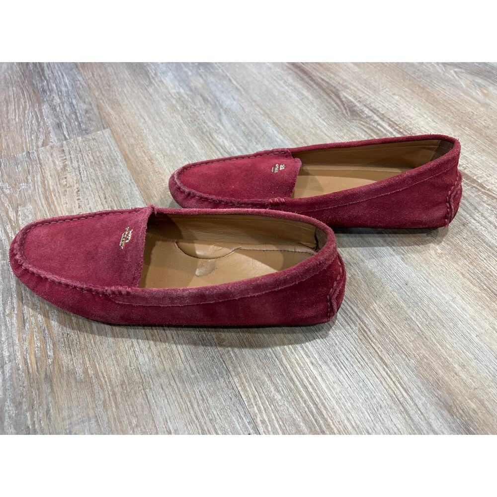 Coach Suede Fuchsia Loafers Size 9B Elegant Driving Shoes - Picture 7 of 13